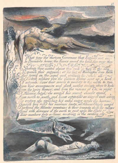 アメリカ。予言、プレート15、13人の知事は何時... 作： William Blake
