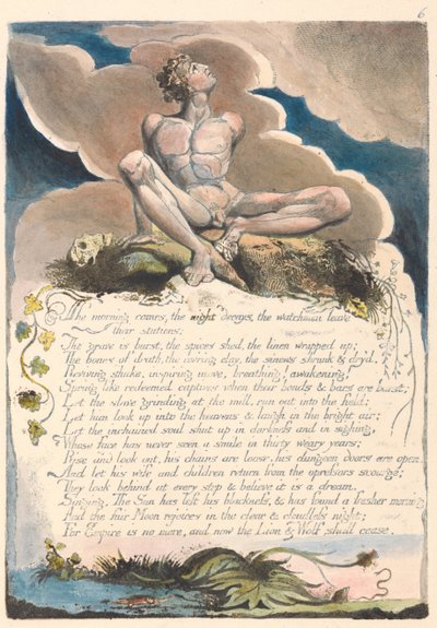 アメリカ。予言、プレート8、朝が来る…。 作： William Blake