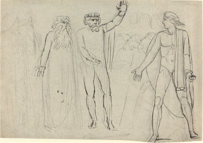 「サウルはダビデに言った、「行って、主があなたと共におられる」[直訳] 作： William Blake