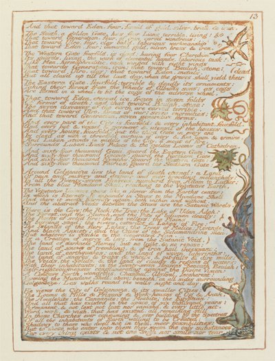 「そしてそれはエデンに向かって…」、「エルサレム」からのプレート13 作： William Blake