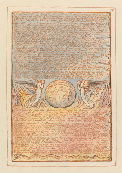 "Und die zweiunddreißig Grafschaften der vier Provinzen Irlands..." (Tafel 72) 作： ウィリアム・ブレイク