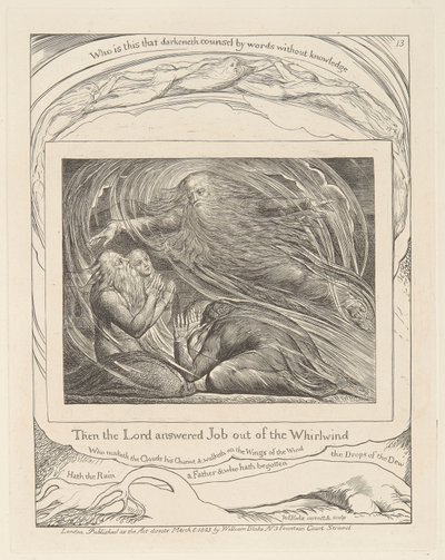 Book of Job, Plate 13, The Lord Answering Job out of the Whirlwind   1446885   ja       japanese Successfully Translated  Original: The Somber Lady Translat: The Somber Lady 1454563 ja japanese Successfully Translated Original: The Straw Yard Translat: The 作： William Blake