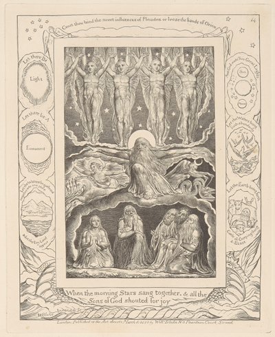 Jobin kirja, levy 14, Kun aamutähdet lauloivat yhdessä 作： William Blake