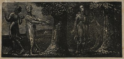 『ウェルギリウスの牧師たち』より、二人の少年に嘲笑されるコリネ 作： William Blake