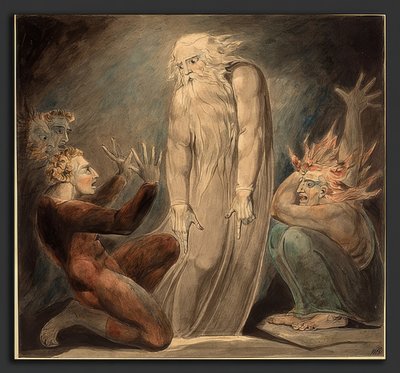 サミュエルの霊がサウルに現れます。 1800年頃 作： William Blake
