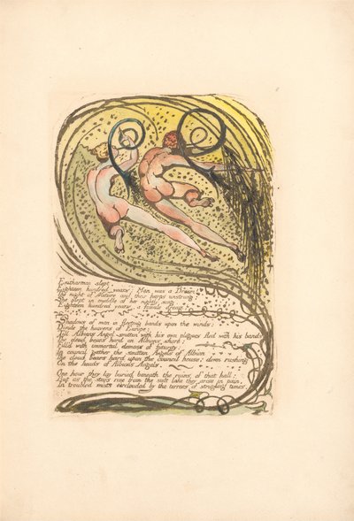 ヨーロッパ。予言、プレート10、エニトハーモニーは眠った。 。 。 。 （ベントレー12） 作： William Blake