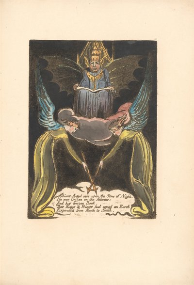 ヨーロッパ。予言、プレート12、アルビオンズエンジェルローズ。 。 。 。 （ベントレー14） 作： William Blake