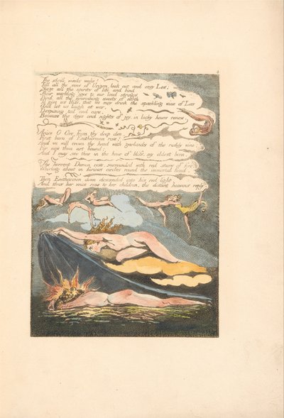ヨーロッパ。予言、プレート6、甲高い風が目覚める。 。 。 。 （ベントレー7） 作： William Blake