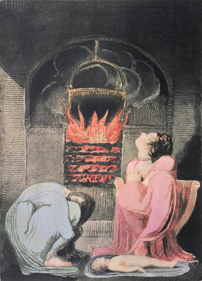 ヨーロッパの予言;飢饉、1794（レリーフエッチング、彫刻、トイレ） 作： William Blake