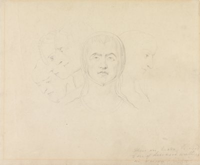 女性の5つの先見の明のある頭 作： William Blake