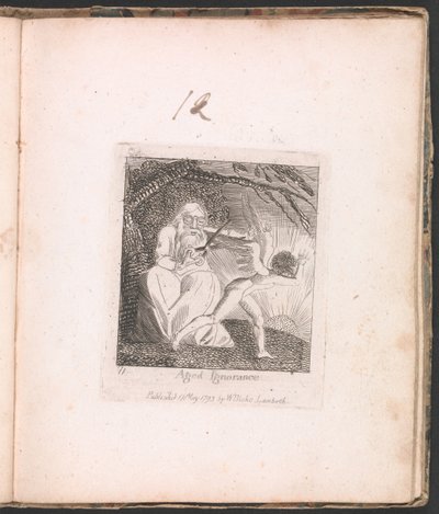 子供のための。パラダイスの門、プレート13、老化した無知 作： William Blake
