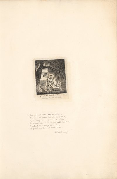 男女のために-パラダイスの門、プレート3、私は彼を木の下で見つけました 作： William Blake