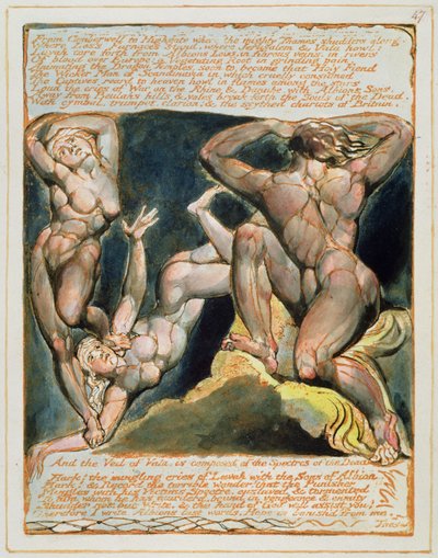 「キャンバーウェルからハイゲートへ...」、「エルサレム」のプレート47 作： William Blake