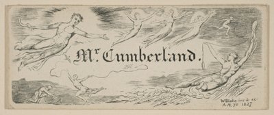ジョージカンバーランズメッセージカード、1827年。 作： William Blake