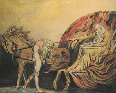 アダムを裁く神、1795年頃。 作： William Blake