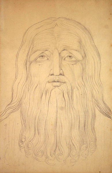Head of Job（紙に黒鉛 作： William Blake