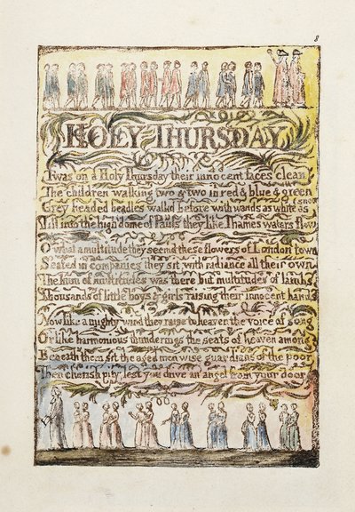聖なる木曜日、1789 作： William Blake