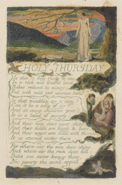「聖木曜日」、「SongsofExperience」のプレート38 作： William Blake