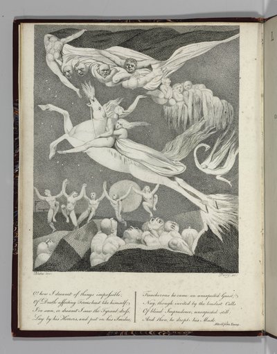 1796年にペリーによって彫刻された、ゴットフレイドアウグストゥスビュルガーによる「レオノーラ、物語」のイラスト、1796年 作： William Blake