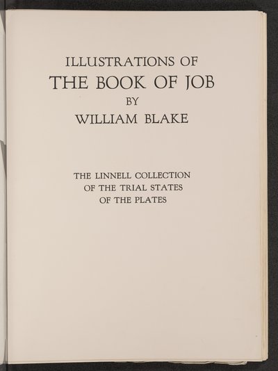 ヨブ記の挿絵: プレートの試用状態のリンネル コレクション 作： William Blake