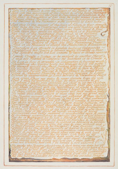 「IntotheFurnaces ...」、「エルサレム」のプレート10 作： William Blake