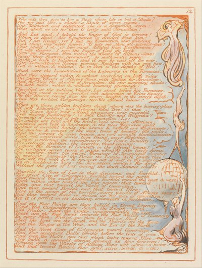 エルサレム、プレート12、なぜあなたは彼女に与えるのか……。 作： William Blake