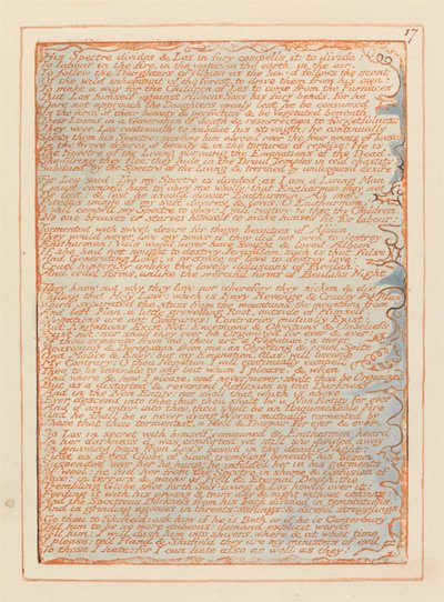 エルサレム、プレート17、彼のスペクターは分裂する…。 作： William Blake