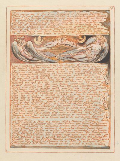 エルサレム、プレート18、4つの地域のすべてから.... 作： William Blake