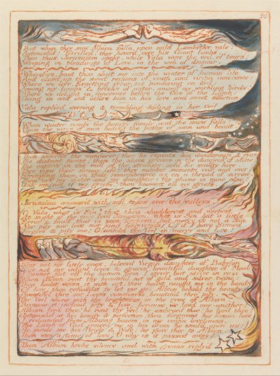 エルサレム、プレート20、しかし彼らがアルビオンを見たとき…。 作： William Blake