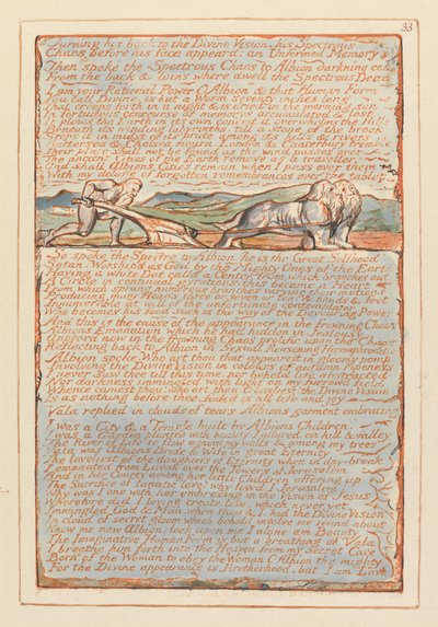 エルサレム、プレート33、神のビジョンに背を向ける…。 作： William Blake