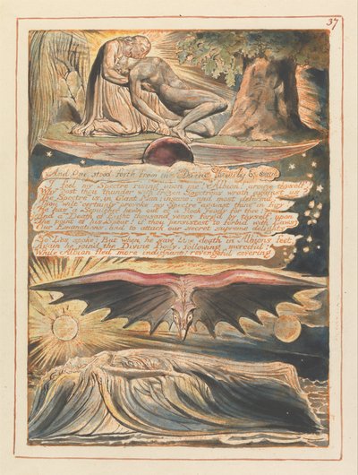 エルサレム、プレート37、そして1つが立っていた.... 作： William Blake