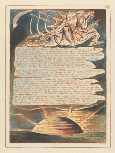 エルサレム、プレート39、SatansWatch-fiendsによる.... 作： William Blake