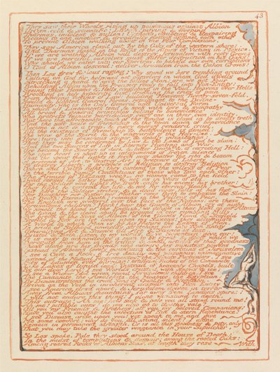 エルサレム、プレート43、彼らは彼らの車輪を見ました…。 作： William Blake