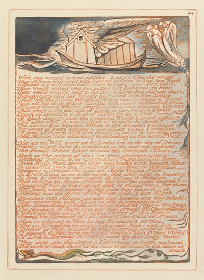 エルサレム、プレート44、1つの一致で.... 作： William Blake
