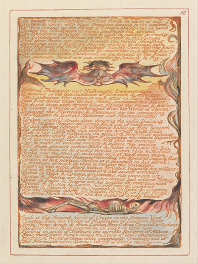 エルサレム、プレート58、美しさの中でアルビオンの娘たち.... 作： William Blake