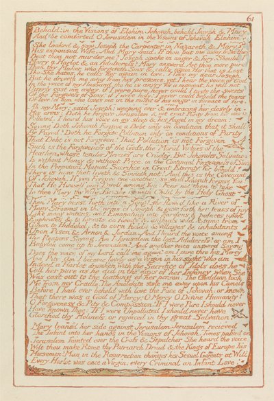 エルサレム、プレート61、見よ-エロヒムエホバの幻の中で…。 作： William Blake
