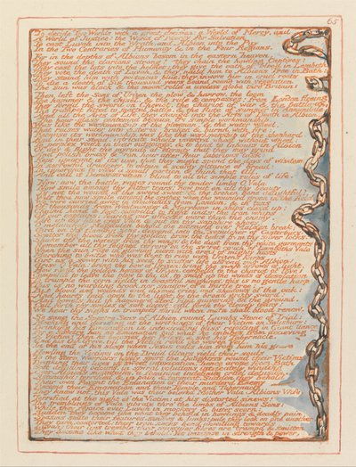 エルサレム、プレート65、2つの世界を決定するために.... 作： William Blake