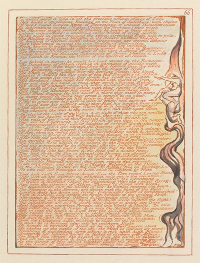 エルサレム、プレート66、ひどい華やかさとゴールドで.... 作： William Blake