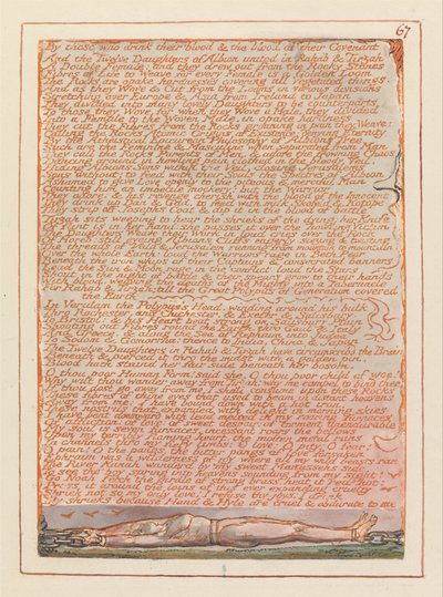 エルサレム、プレート67、血を飲む人たちによって…。 作： William Blake