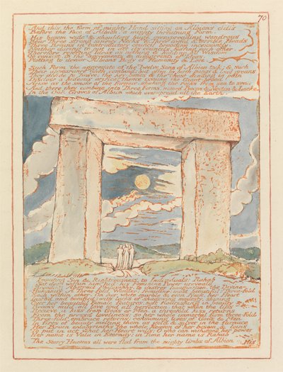 エルサレム、プレート70、そしてこれは力強い手の形…。 作： William Blake