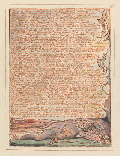エルサレム、プレート74、フォーゾアの曇った怒り.... 作： William Blake