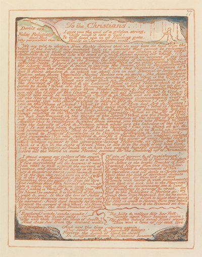 エルサレム、プレート77、クリスチャンへ…。 作： William Blake