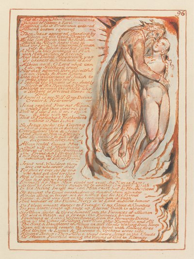 エルサレム、プレート96、太陽と月が前進するにつれて…。 作： William Blake