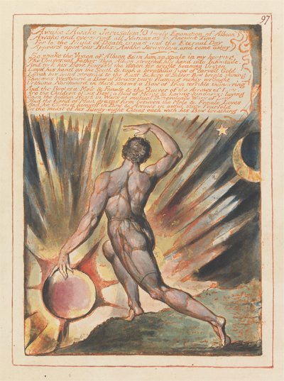 エルサレム、プレート97、目覚め！エルサレムを目覚めさせる... 作： William Blake