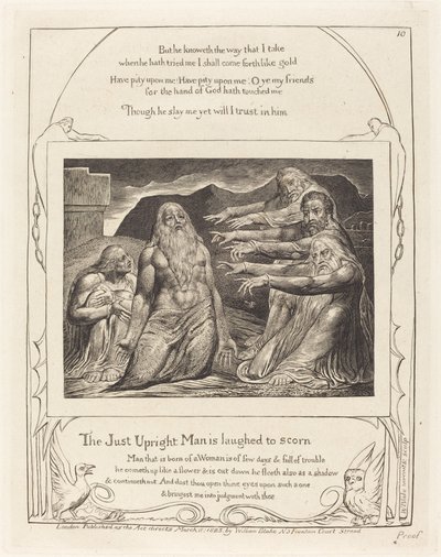 友達に叱られるヨブ 作： William Blake