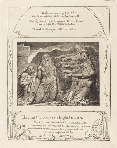 友達に叱られるヨブ 作： William Blake