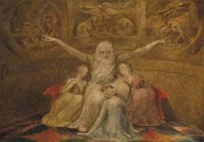 ジョブとその娘たち、17991800年。 作： William Blake