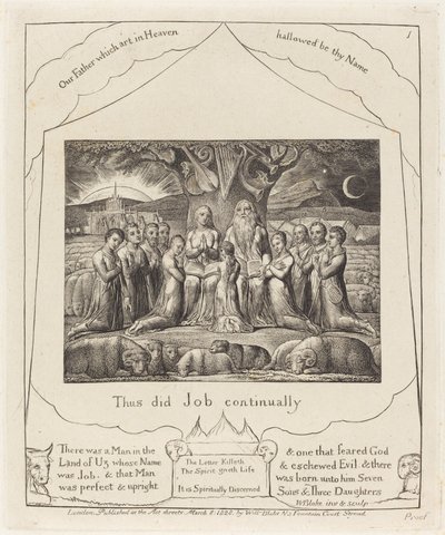 ヨブとその家族 作： William Blake