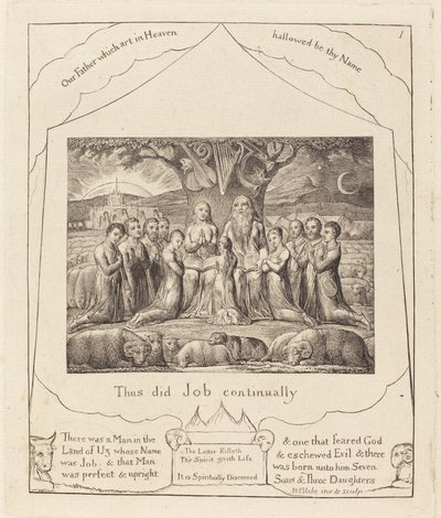 ヨブとその家族 作： William Blake