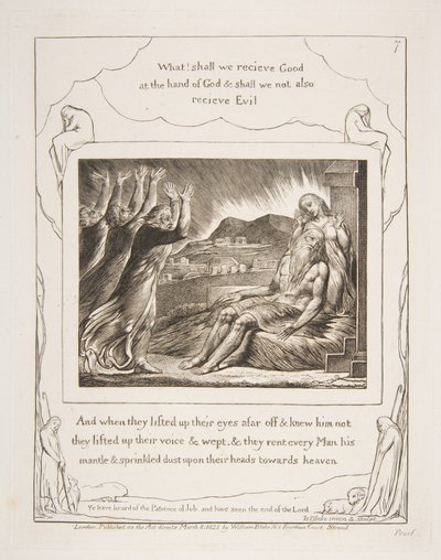 1825-26年の「職業書」の挿絵からの職業掛け布団。 作： William Blake